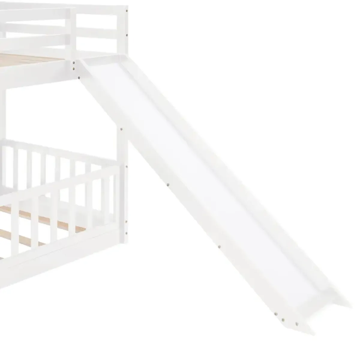 Merax Twin Over Twin Bunk Bed with Slide and Ladder