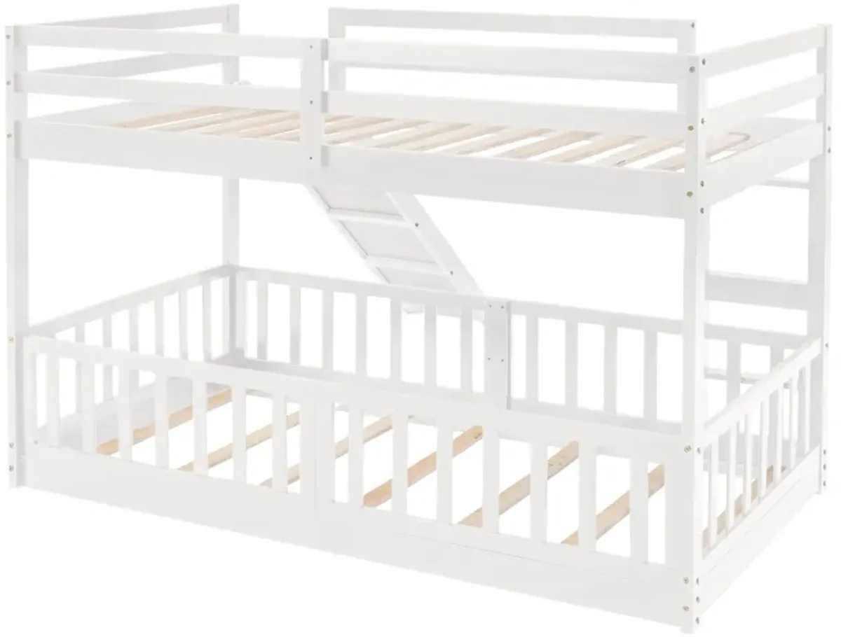 Merax Twin Over Twin Bunk Bed with Slide and Ladder