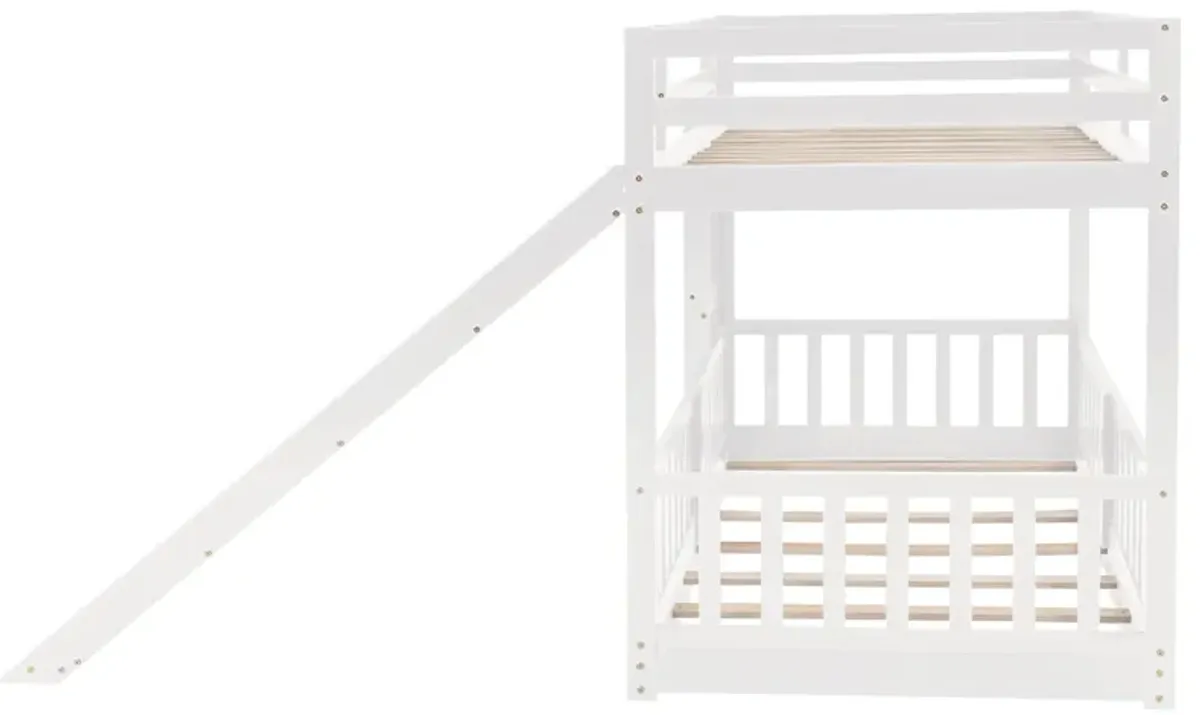 Merax Twin Over Twin Bunk Bed with Slide and Ladder