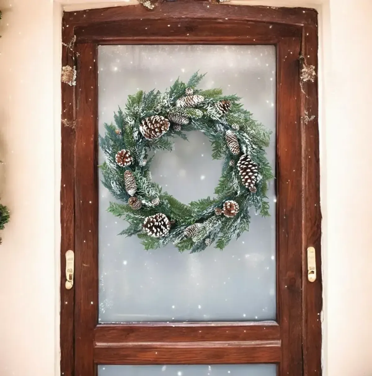 Pine and Cone Wreath for Rustic Holiday and Winter Home Décor