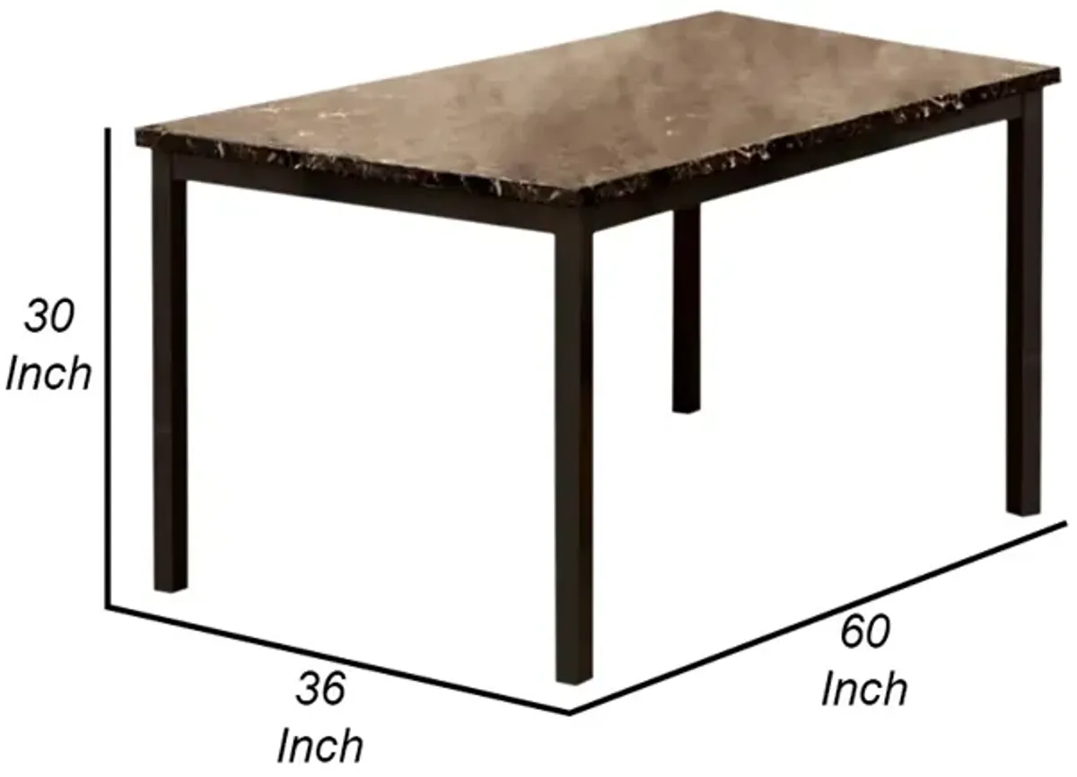 Colman Contemporary Dining Table, Black-Benzara