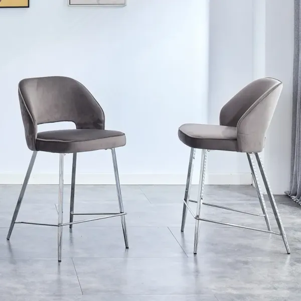 Stylish and Durable Velvet Bar Chairs (Set of 2)