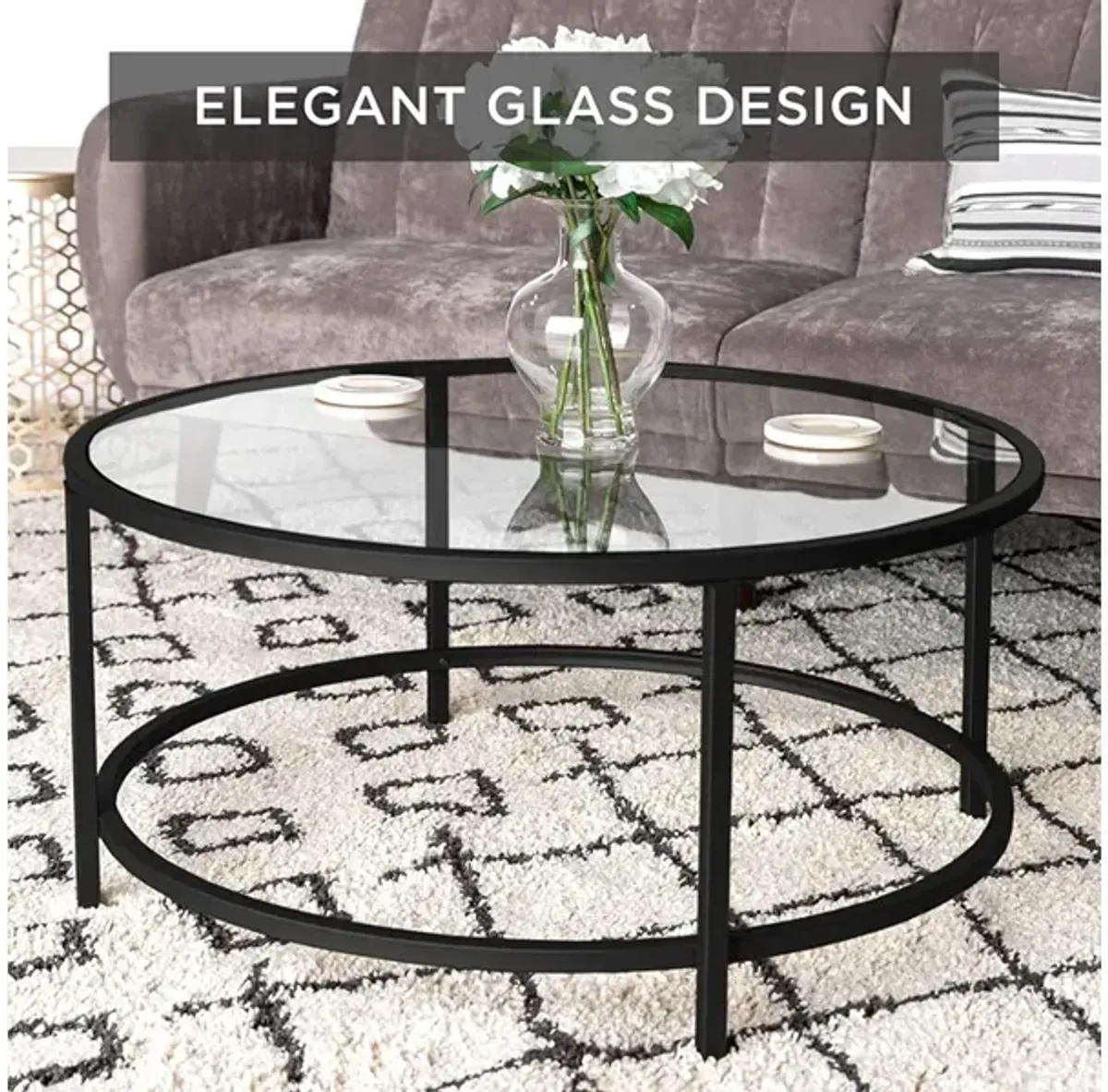 Best Choice Products Modern Round Tempered Glass Accent Side Coffee Table