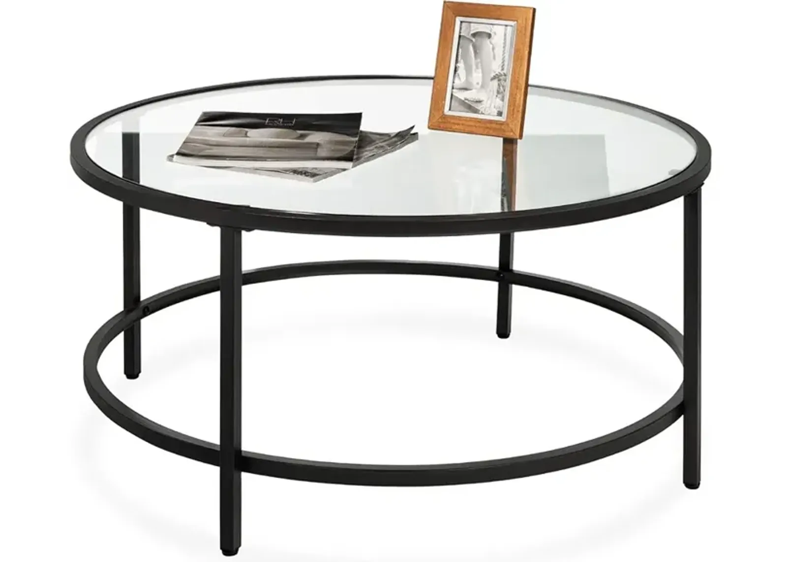 Best Choice Products Modern Round Tempered Glass Accent Side Coffee Table