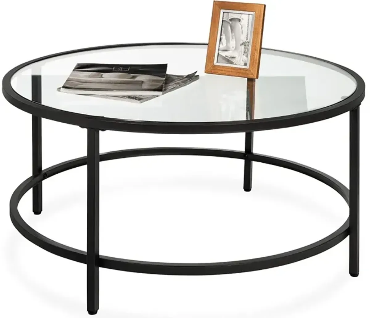 Best Choice Products Modern Round Tempered Glass Accent Side Coffee Table