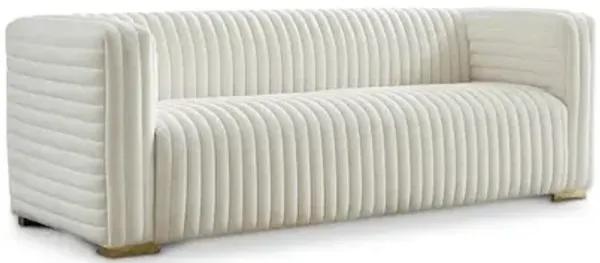 Meridian Furniture Ravish Cream Velvet Sofa