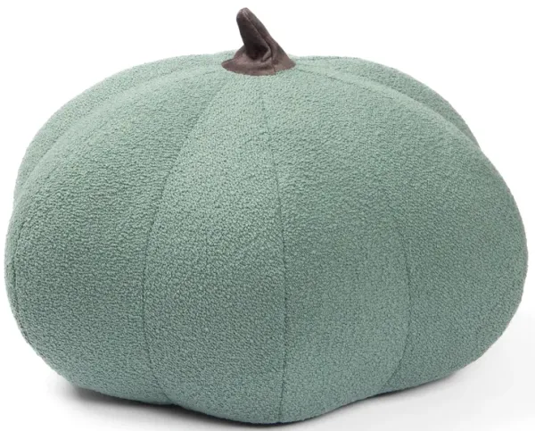 Jaxx Pumpkin Pouf - Luxurious Ottoman for Fall & Halloween Décor - Boucle Green