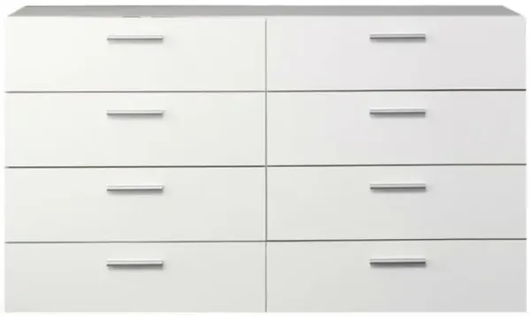 White Modern Bedroom 8-Drawer Double Dresser