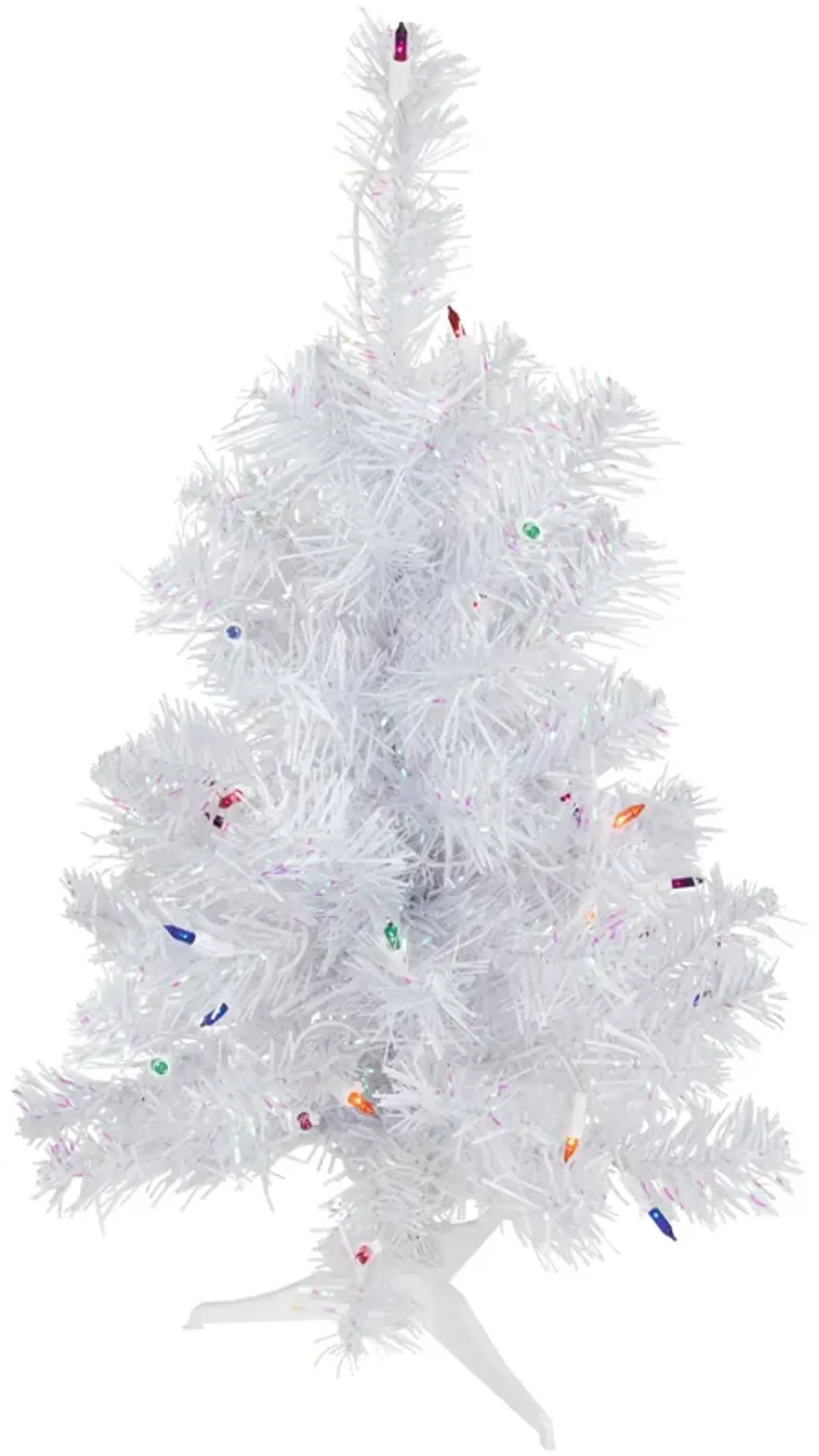 2' Pre-lit Rockport White Pine Artificial Christmas Tree  Multi Lights