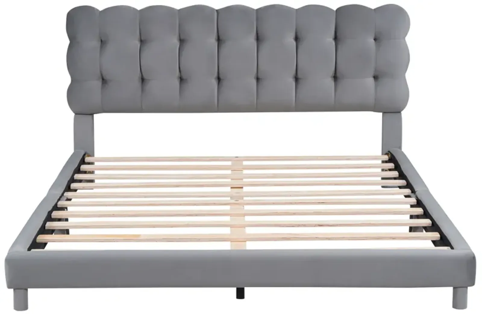 Merax Modern Upholstered Platform Bed with Headboard