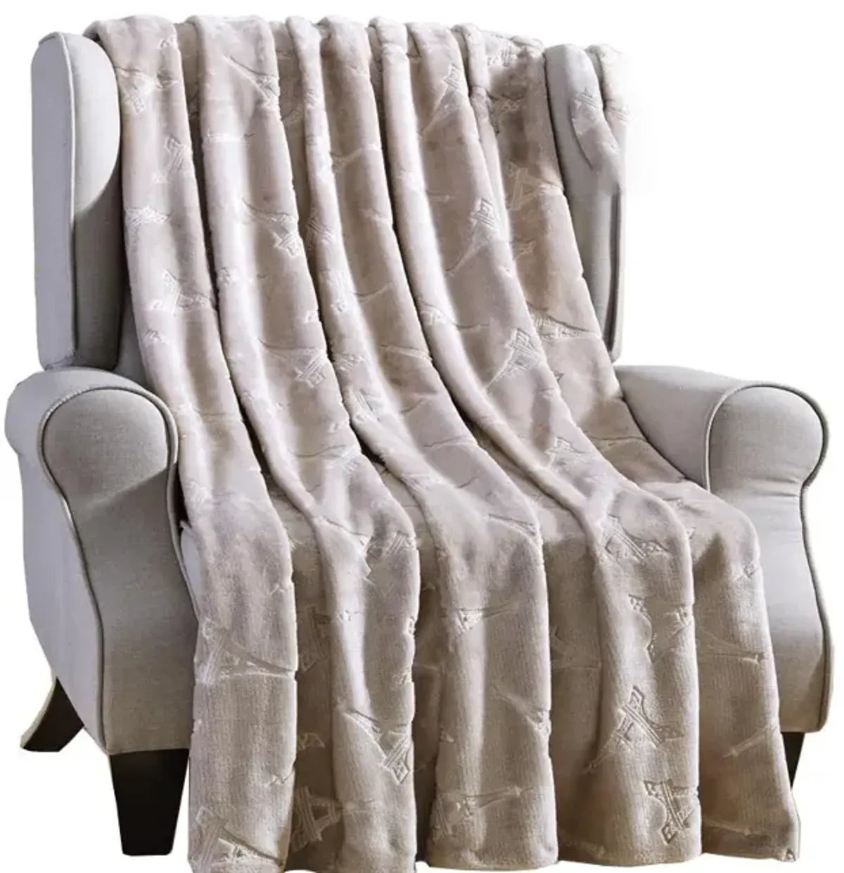 Eiffel Tower Premium Microplush Super Soft Embossed Pattern All Season 50" x 60" Throw Blanket