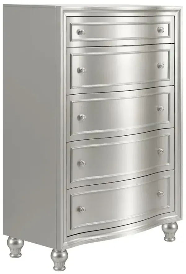 New Classic Furniture Reflections Wood 5-Drawer Chest, Silver