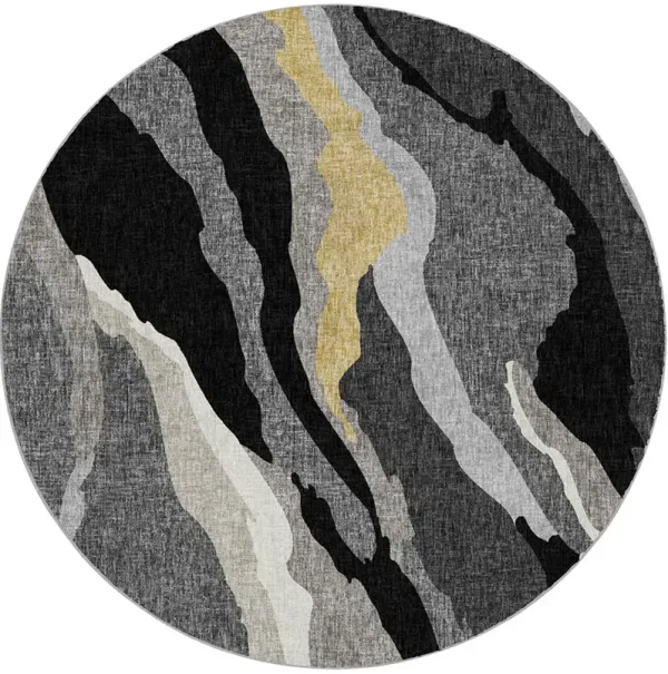 Lorenzo LN4 Black 8' Round Rug