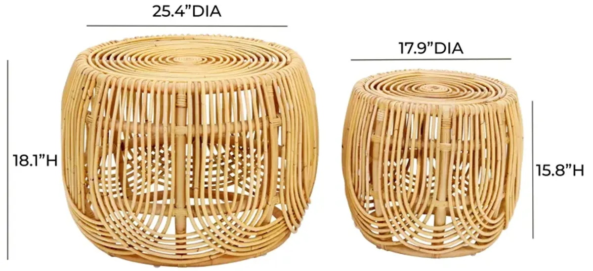 Azrina Rattan Nesting Tables