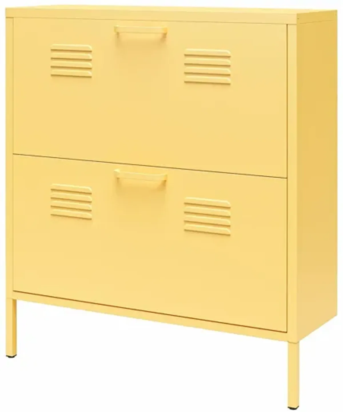 Novogratz Cache 2 Door Locker Style Metal Shoe Storage Cabinet