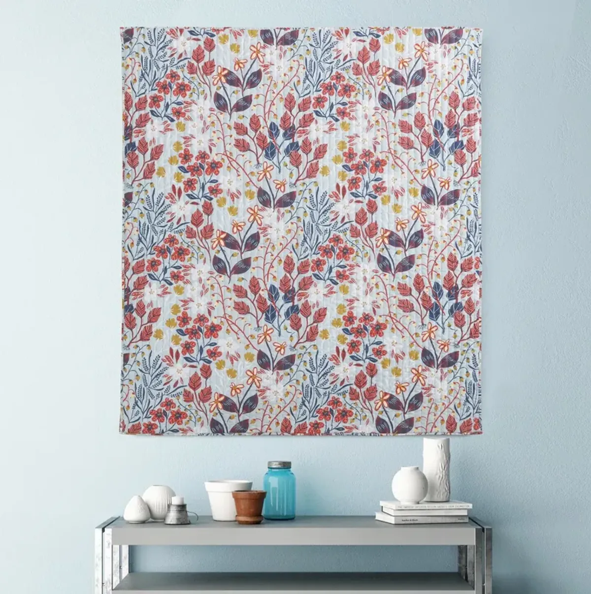 Barefoot Bungalow Perry Floral And Reversible Perfect Accessory Throw Blanket - 50x60", Multicolor