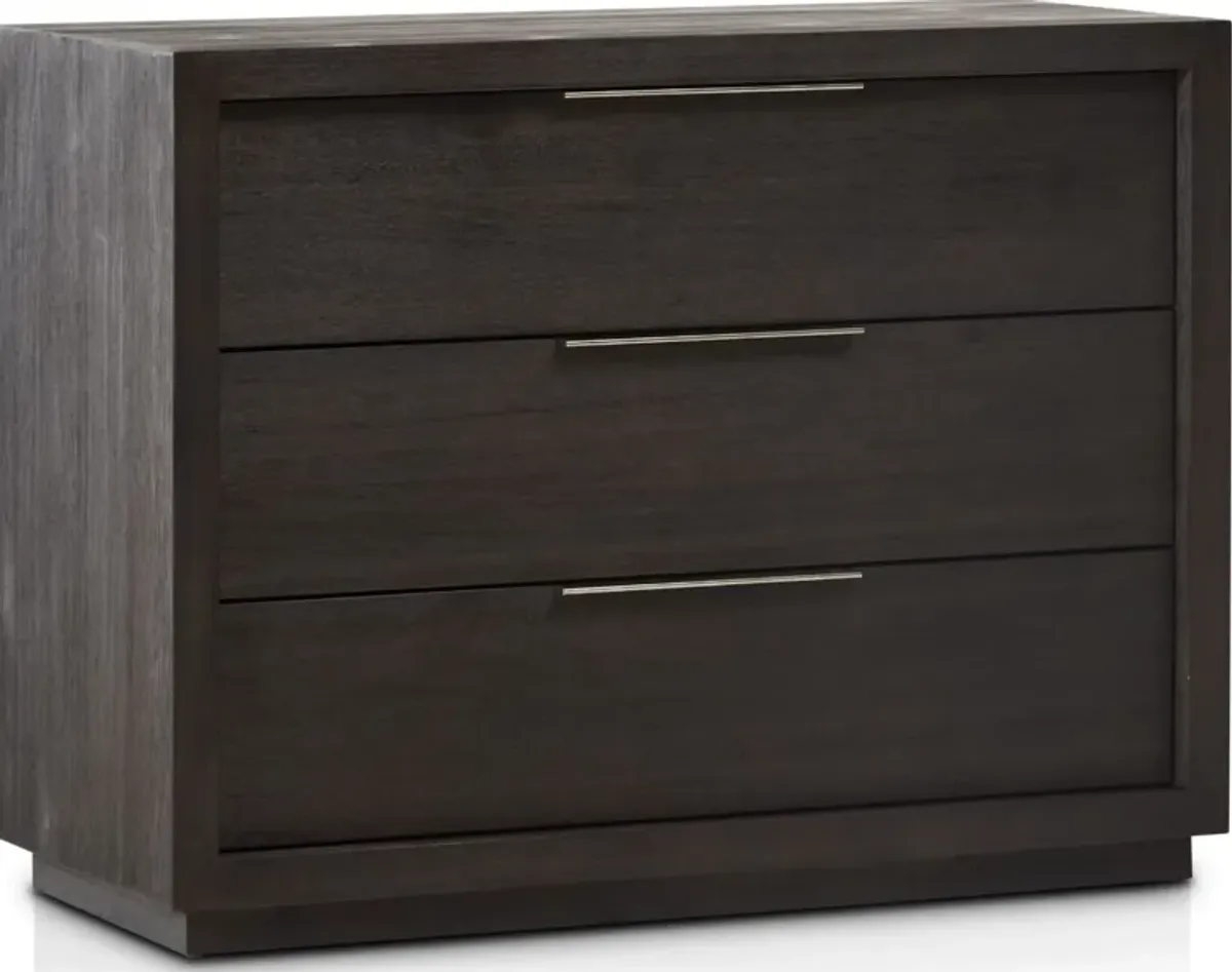 Oxford 3 Drawer Nightstand in Basalt Grey