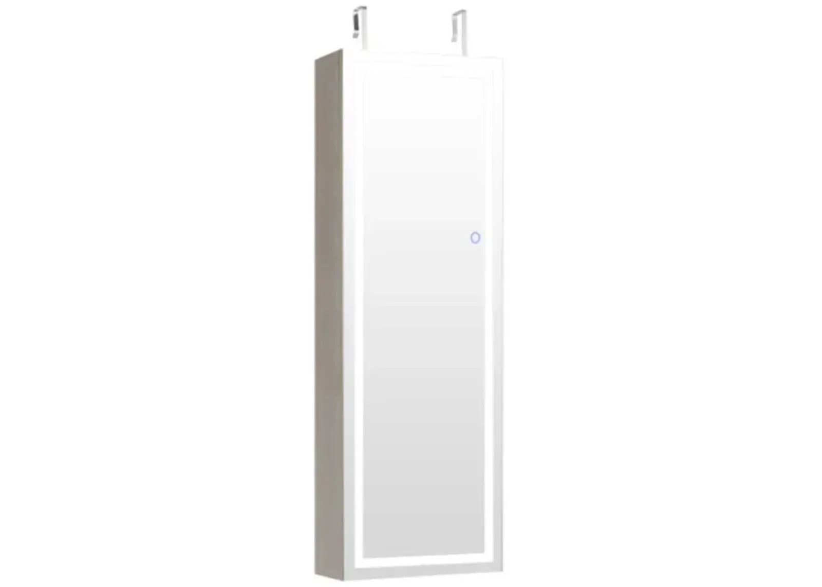 Hivvago Mirrored Jewelry Armoire with Full Length Mirror and 2 Internal LED Lights