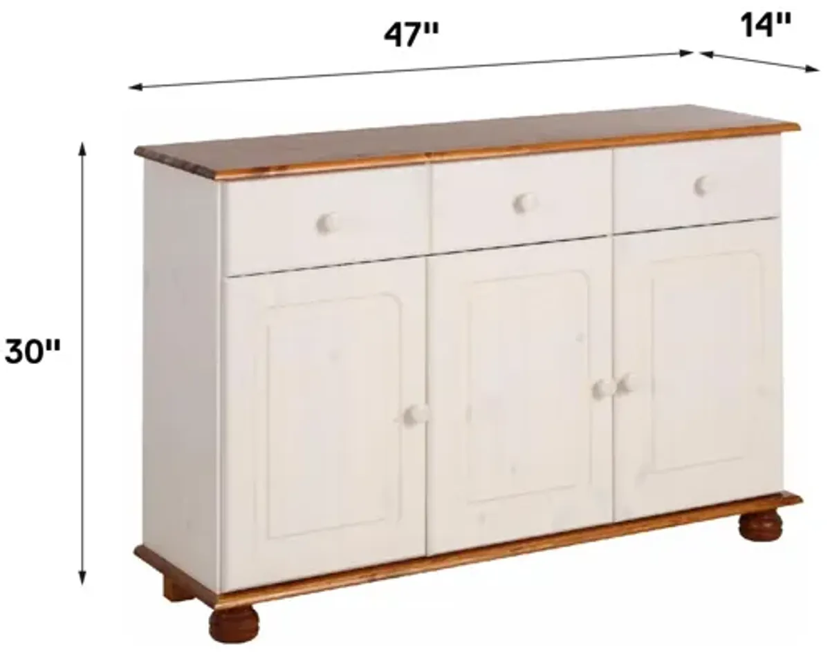 REALROOMS Chester Sideboard with 3 Drawers and 2 Cabinets