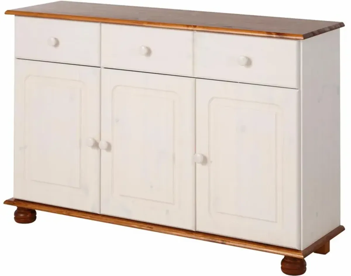 REALROOMS Chester Sideboard with 3 Drawers and 2 Cabinets