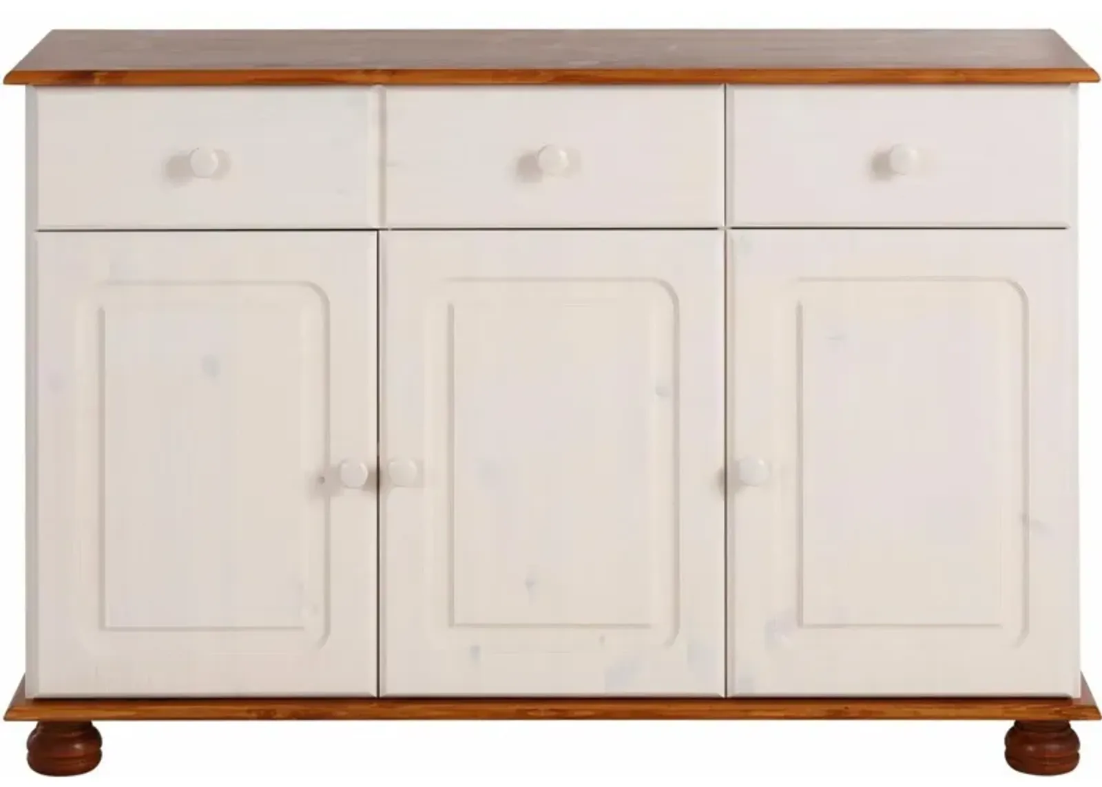 REALROOMS Chester Sideboard with 3 Drawers and 2 Cabinets