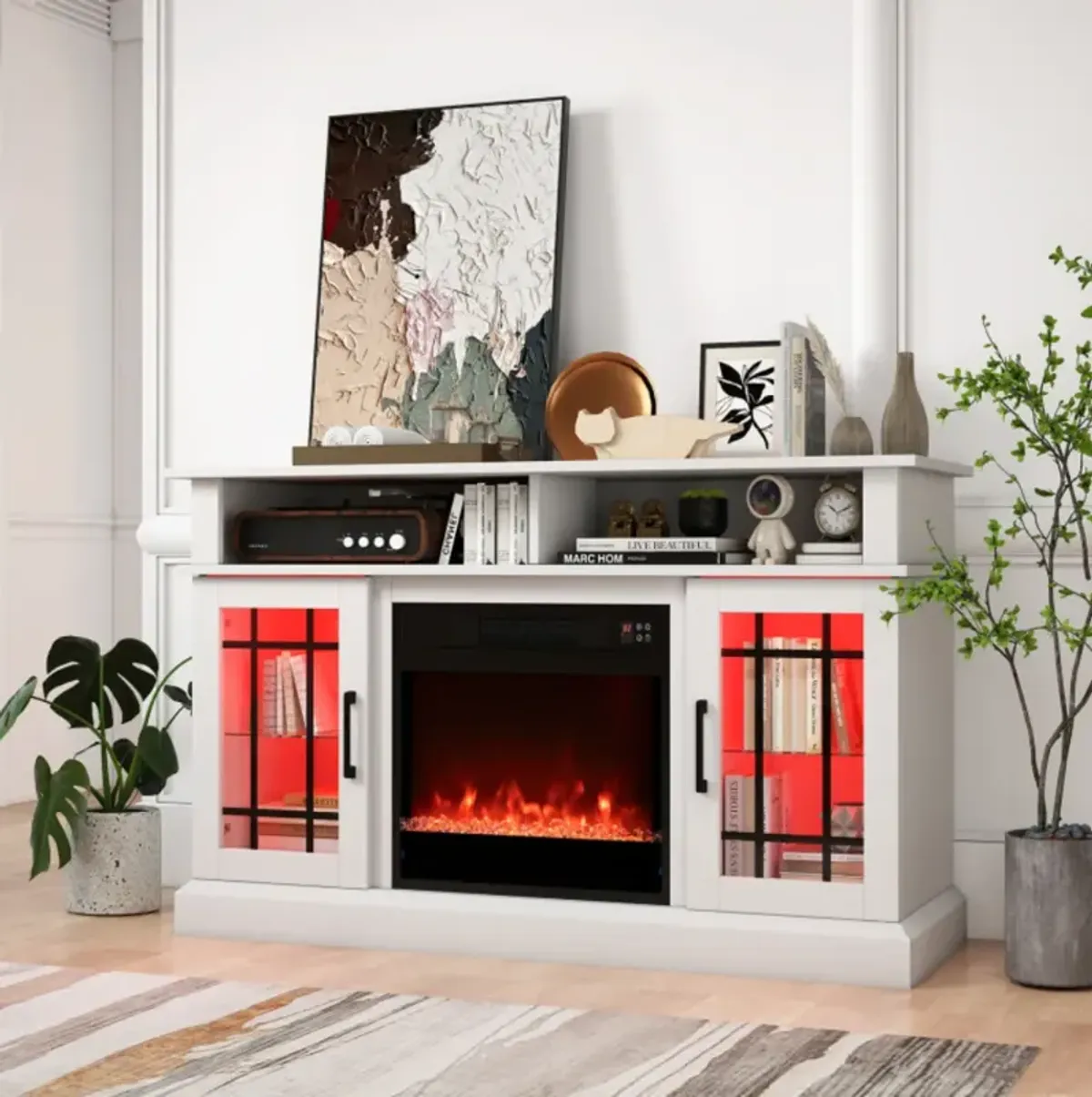 Fireplace TV Console with Remote & LED Mood Lighting – Media Cabinet for TVs Up to [40 inches]"