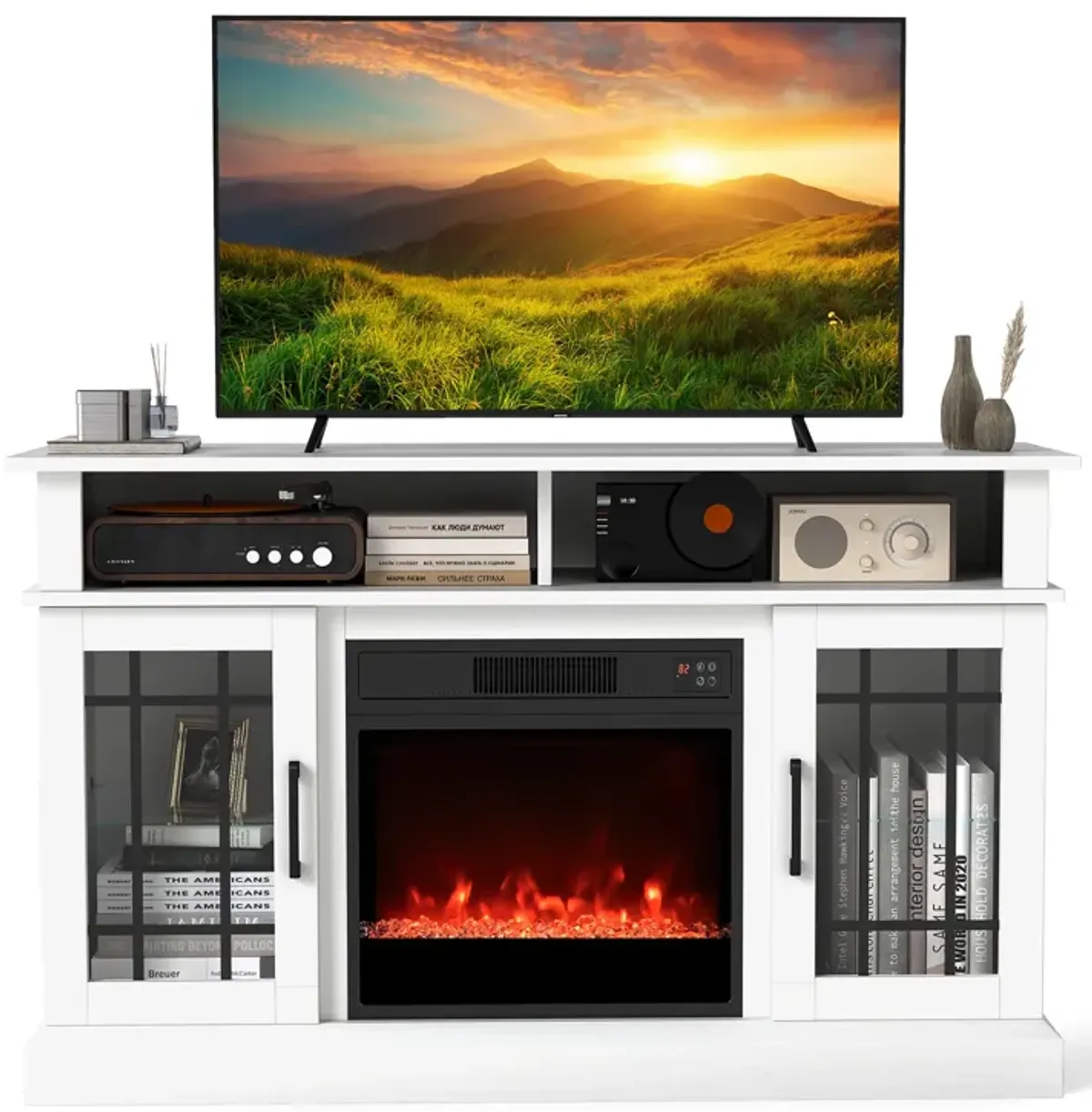 Fireplace TV Console with Remote & LED Mood Lighting – Media Cabinet for TVs Up to [40 inches]"