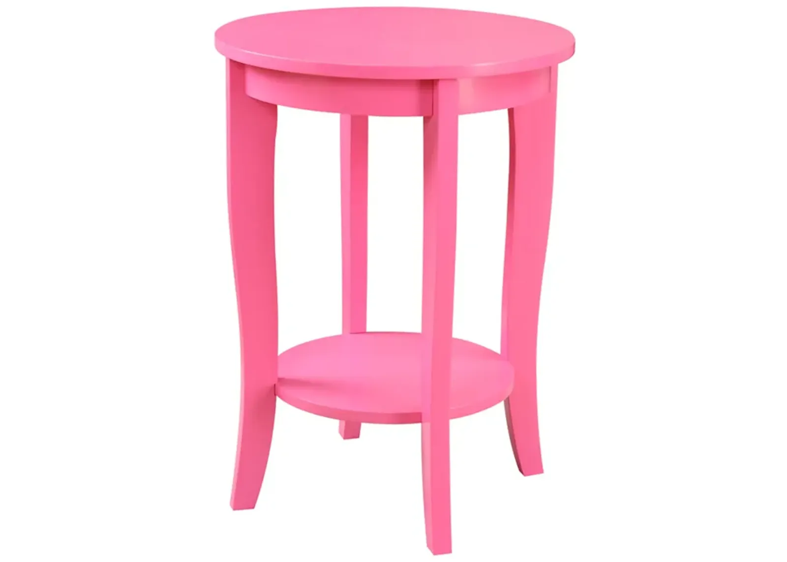 Convenience Concepts American Heritage Round End Table, Pink