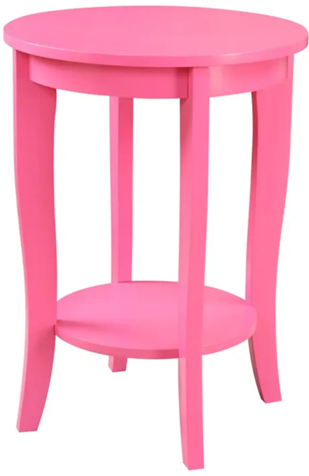 Convenience Concepts American Heritage Round End Table, Pink