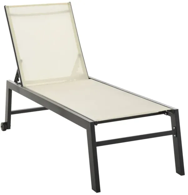 White Outdoor Recliner: Wooden Chaise Lounge with Adjustable Back
