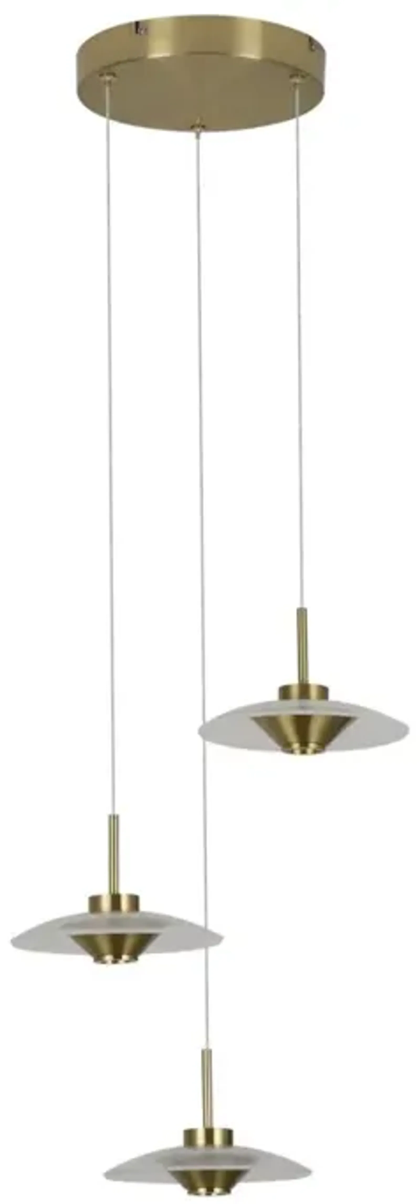 VONN Lighting 3-Light Integrated LED Pendant Lighting Height Adjustable Chandelier