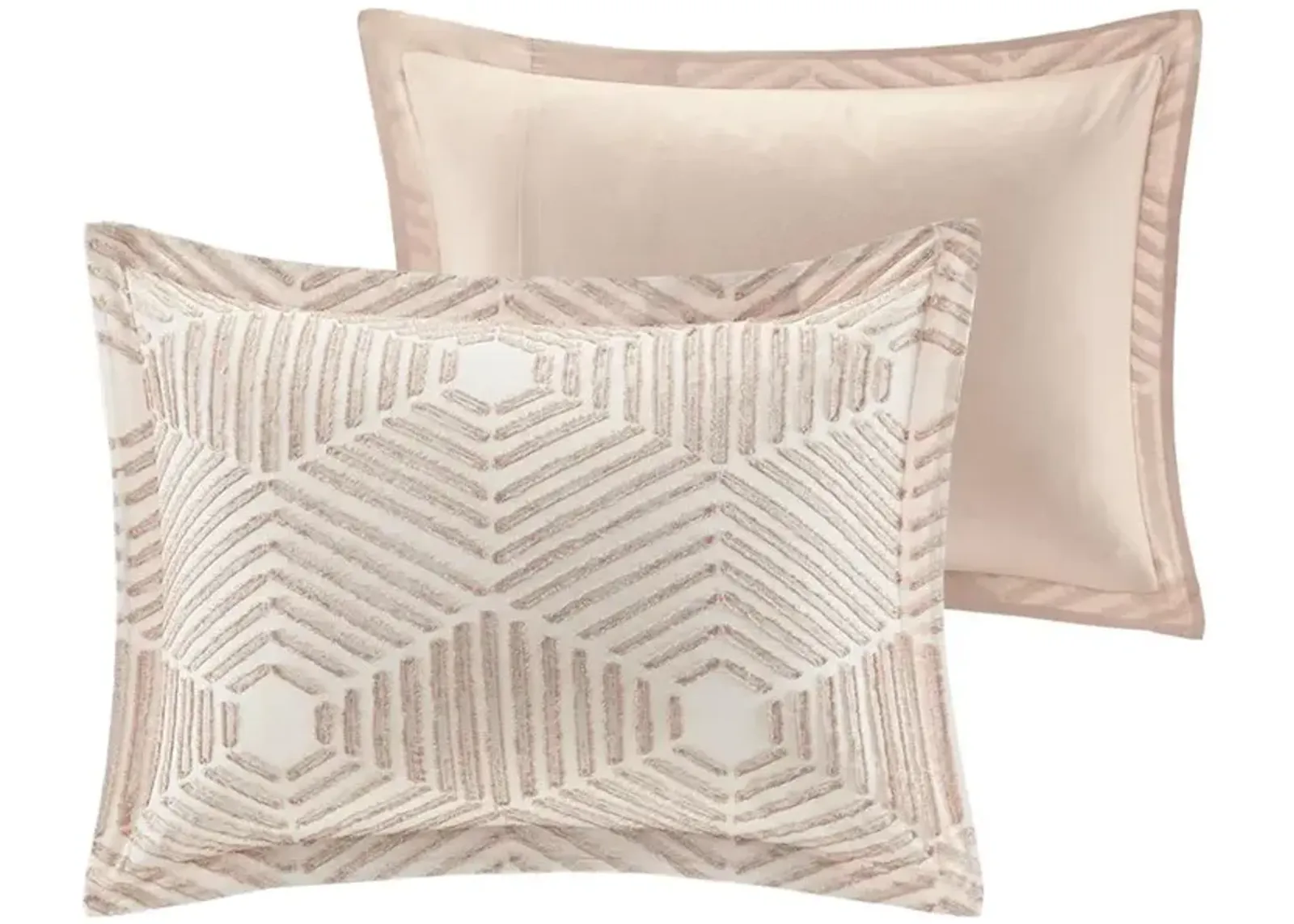 Belen Kox Blush Geometric Clipped Jacquard Comforter Set, Belen Kox