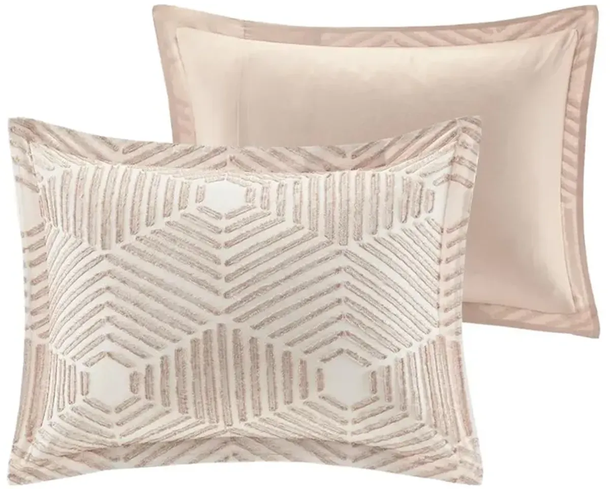 Belen Kox Blush Geometric Clipped Jacquard Comforter Set, Belen Kox