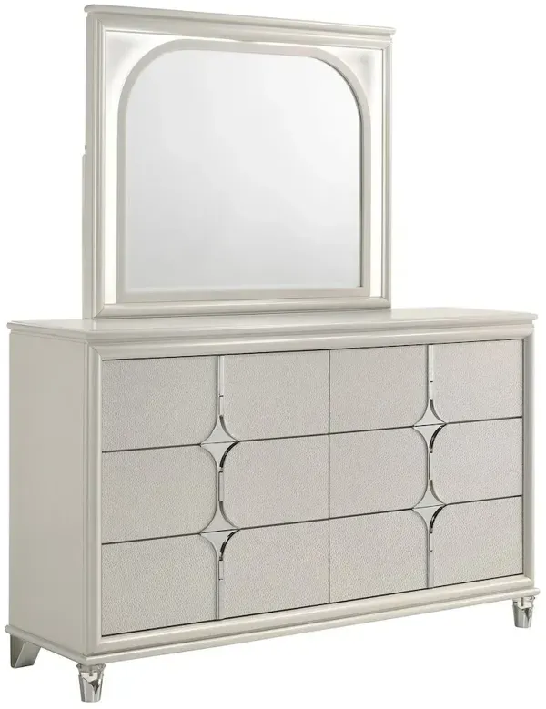 Coaster Co. of America Olivia 6-drawer Dresser and LED Mirror Pearl White