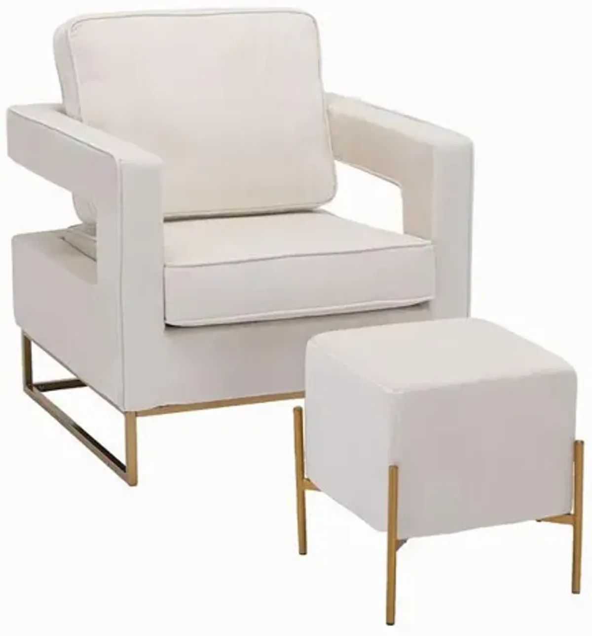 Carolina Living Larenta Upholstered Stool/Footrest - Cream