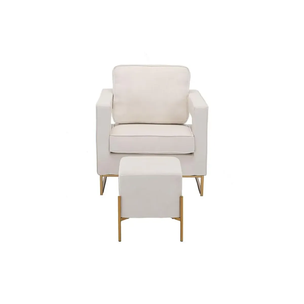 Carolina Living Larenta Upholstered Stool/Footrest - Cream