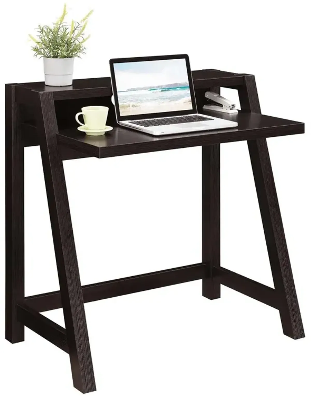 Convenience Concepts Newport Lilly 2 Tier Desk, Brown