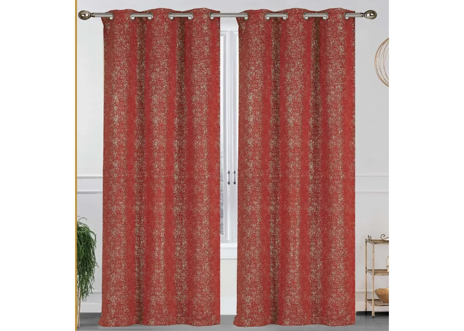 Metallic Blackout Thermal Grommet Curtain Panels (Set of 2)