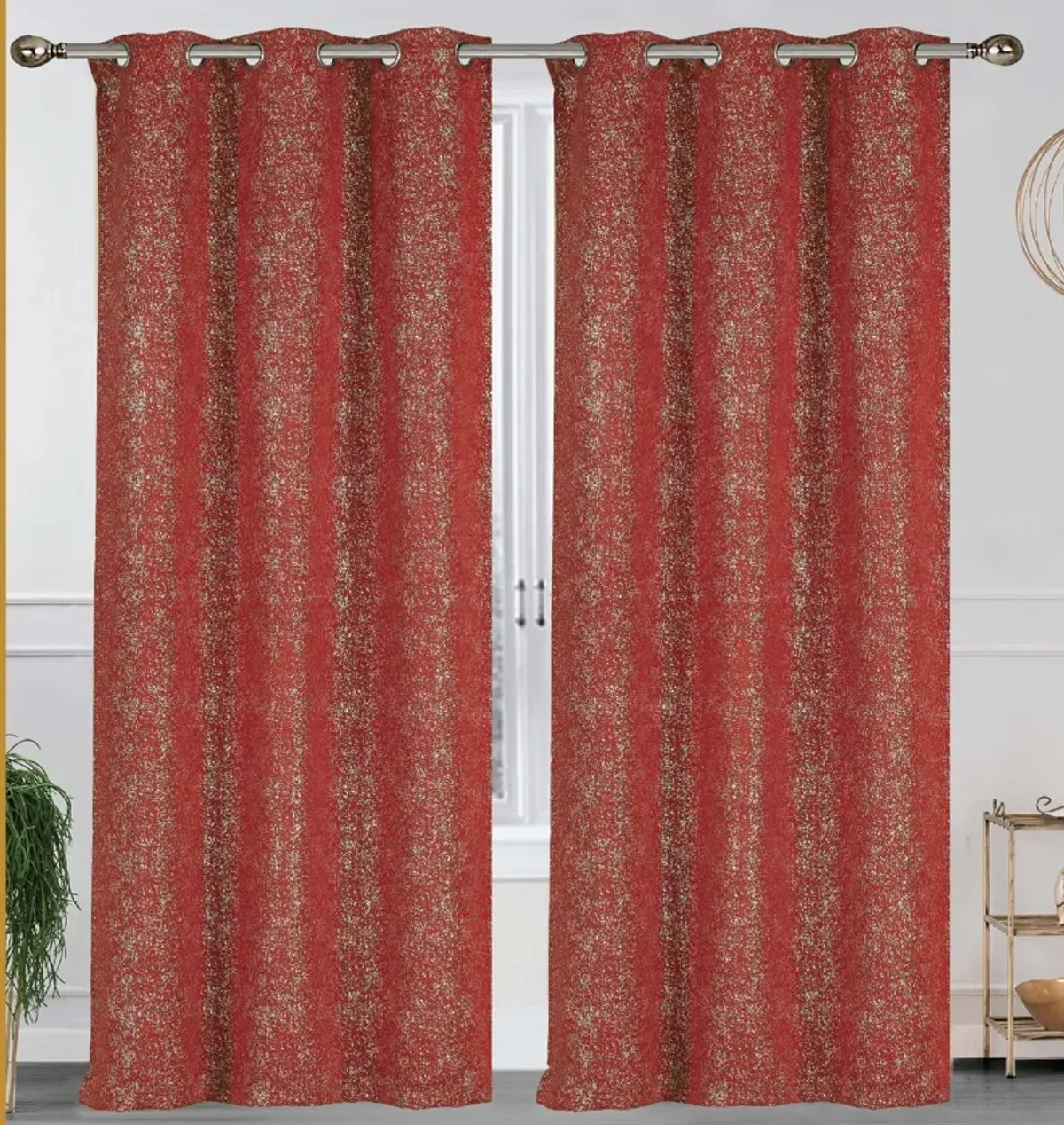 Metallic Blackout Thermal Grommet Curtain Panels (Set of 2)