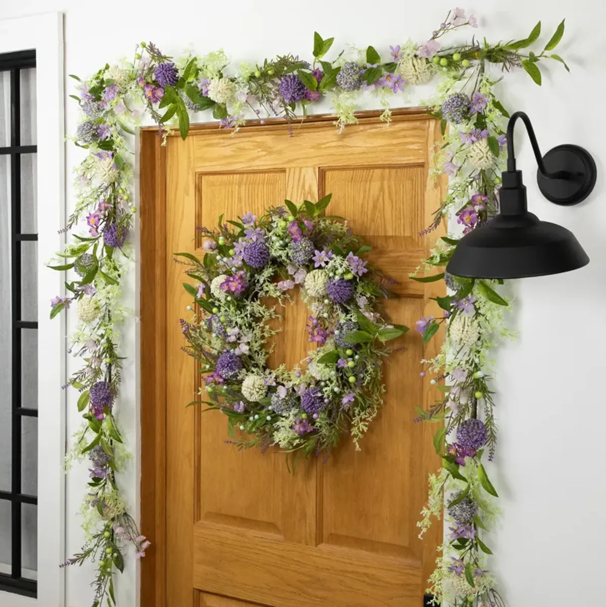 Wild Flower and Berry Spring Wreath - 28" - Purple