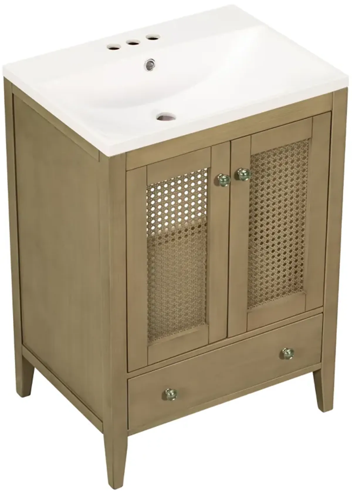 Gewnee 24" Classic Country Style Bathroom Vanity with Woven Hollow Design