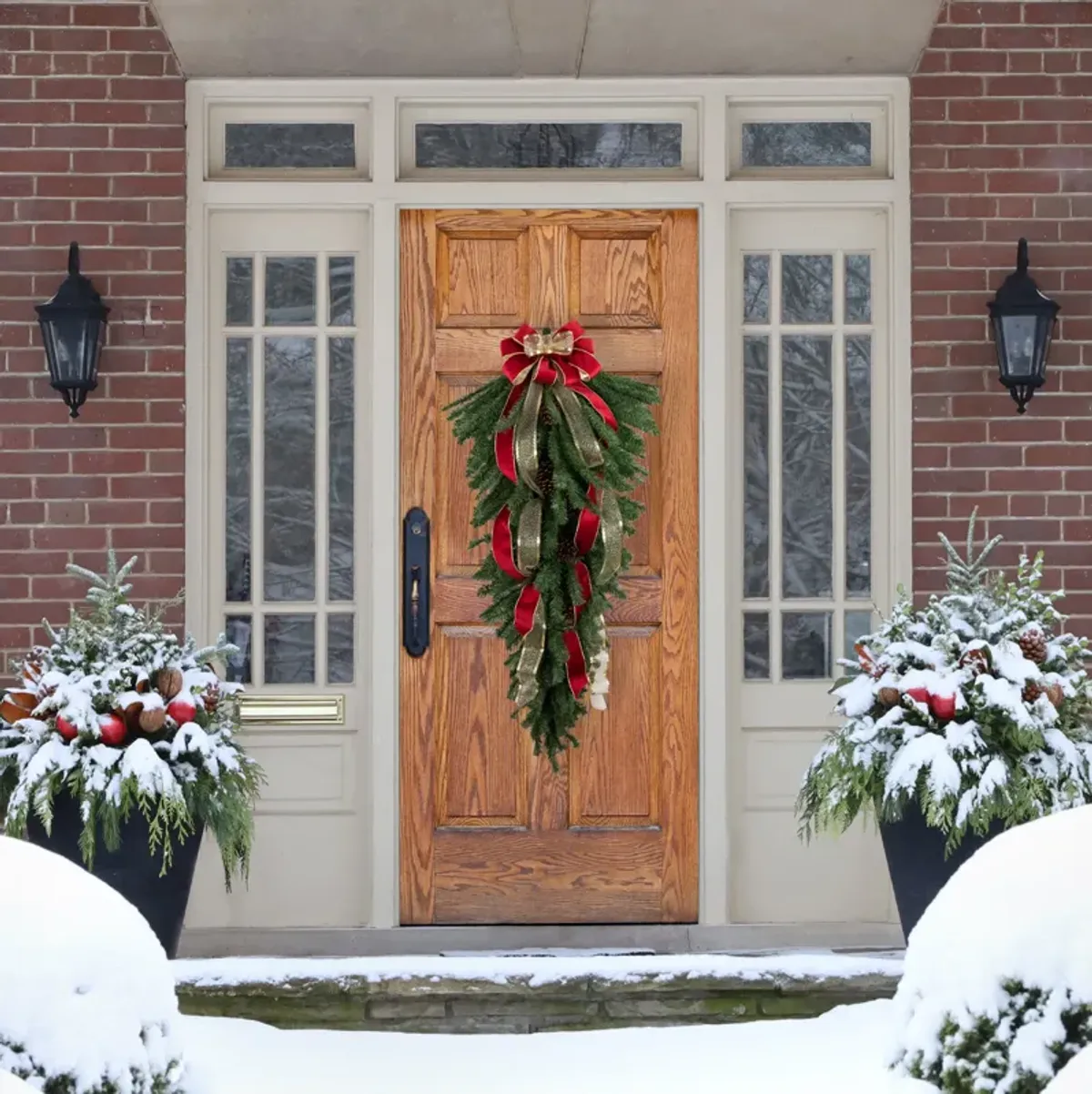 60" Canadian Pine Artificial Christmas Teardrop Swag - Unlit