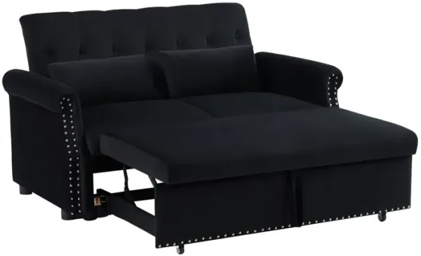 Streamdale Modern Velvet Loveseat Sleeper Sofa with Pull-Out Bed