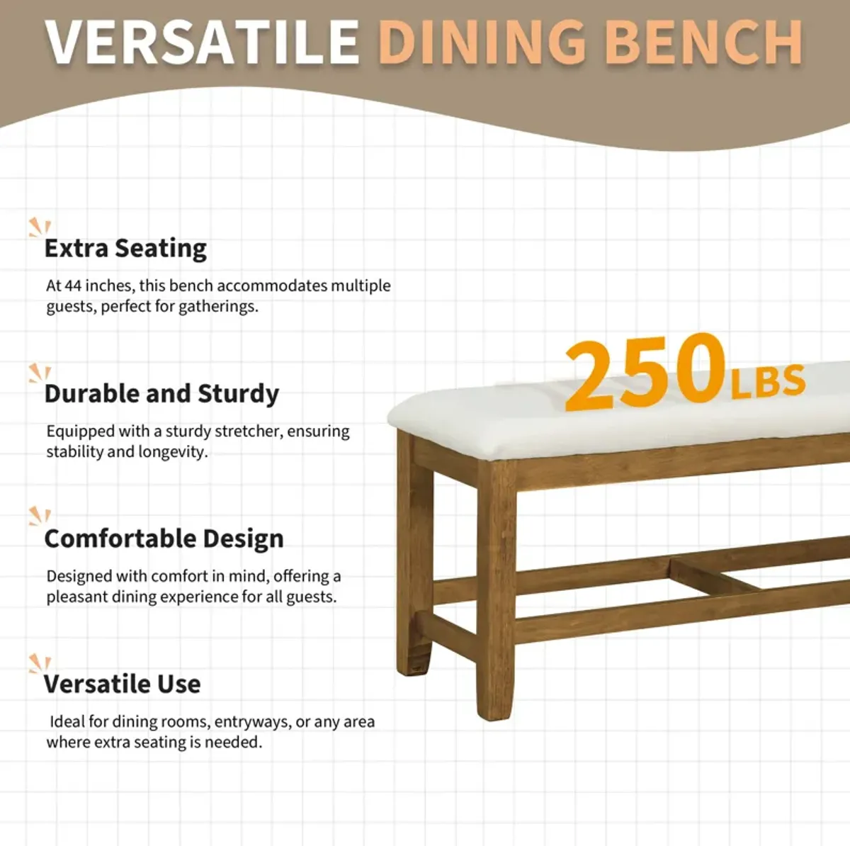 Merax 6-Piece Wood Dining Table Chairs Bench Set