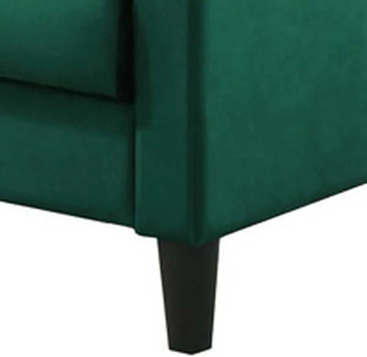 Oz 28 Inch Modern Accent Armchair with Foam Cushion, Tufted Green Velvet-Benzara