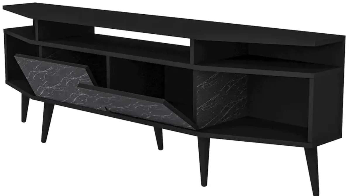 Decorotika Dennis Tv Stand - Black & Bendire Marble