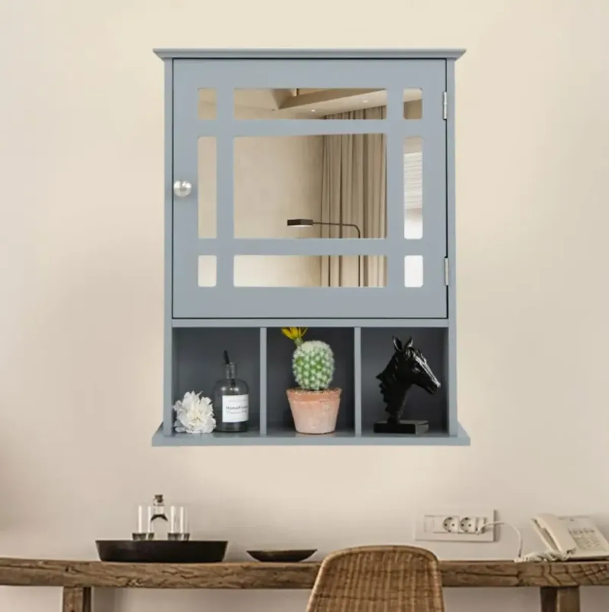 Hivvago Wall Mounted and Mirrored Bathroom Cabinet