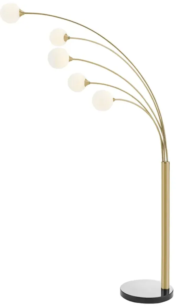 Anechdoche 5 Lights Gold and White Floor Lamp