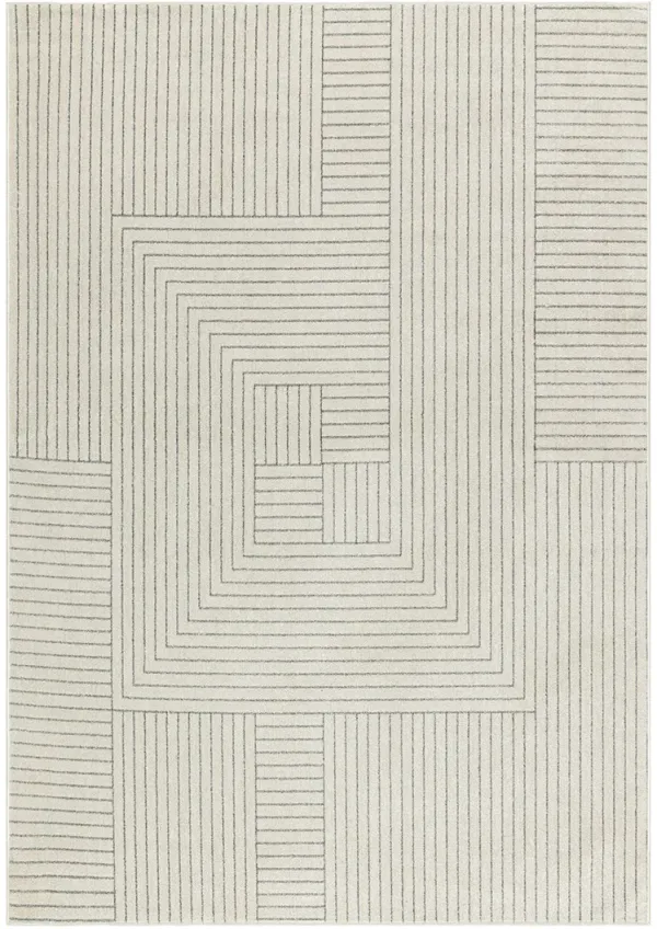 Washable Decor WSD11 Cream/Blue 7'10" x 10' Rug
