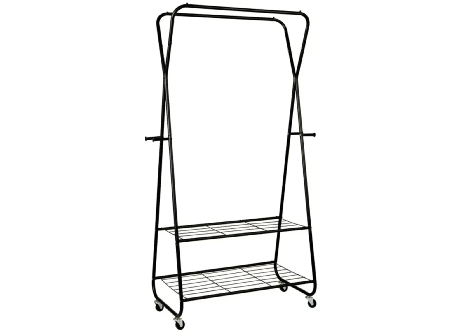 Hivvago Heavy Duty Clothes Rack on Wheels with Shelves